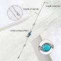 wholesale 925 Sterling Silver Turquoise Feather Charm Bracelet for Women-0-3
