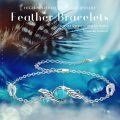 wholesale 925 Sterling Silver Turquoise Feather Charm Bracelet for Women-0-4