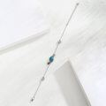 wholesale 925 Sterling Silver Turquoise Feather Charm Bracelet for Women-0-5