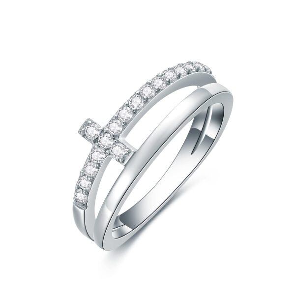 Sterling Silver Cubic Zirconia Ring-0