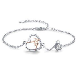 Sterling Silver Heart Ballerina Bracelet-0