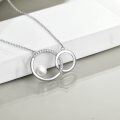 wholesale 925 Sterling Silver Circle Design with Freshwater Pearl Pendant Necklace for Women-0-2