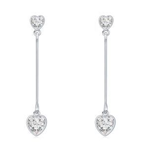 Sterling Silver Heart Earrings-0