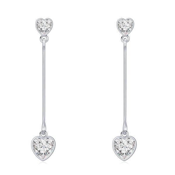 Sterling Silver Heart Earrings-0