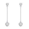 wholesale 925 Sterling Silver Heart-Shaped Cubic Zirconia & Gemstone Drop Earrings for Women-0-0