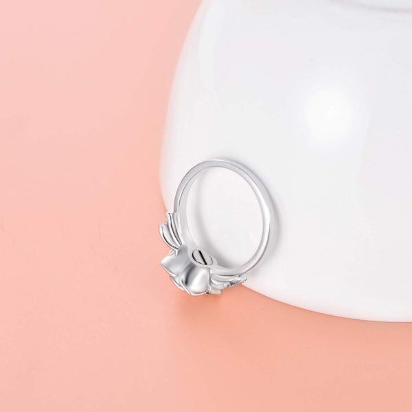 Sterling Silver Rose Flower Cremation Urn Ring-2