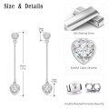 wholesale 925 Sterling Silver Heart-Shaped Cubic Zirconia & Gemstone Drop Earrings for Women-0-3