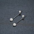 wholesale 925 Sterling Silver Heart-Shaped Cubic Zirconia & Gemstone Drop Earrings for Women-0-5