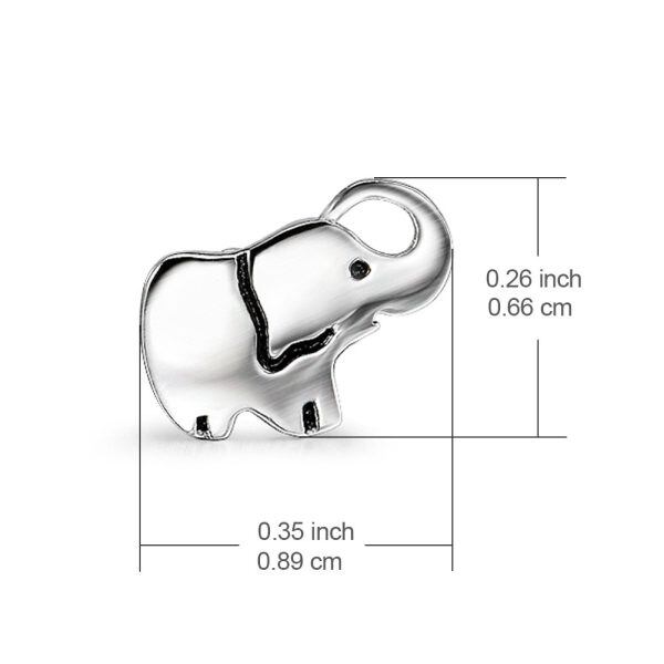 Sterling Silver Lucky Elephant Stud Earrings-3