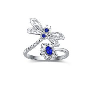 925 Sterling Silver Dragonfly Ring-0