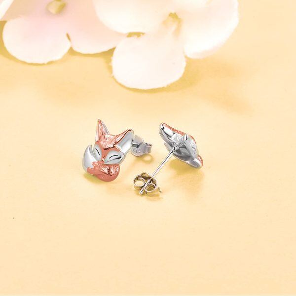 Sterling Silver Fox Earrings-4