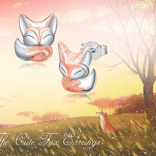 Sterling Silver Fox Earrings-5