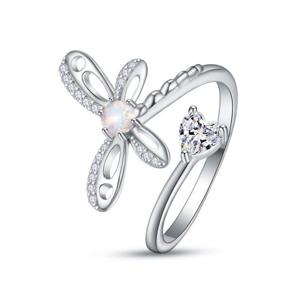 Sterling Silver Dragonfly Ring-0