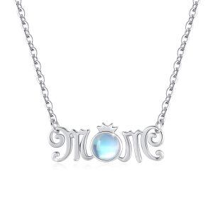 Sterling Silver Mom Necklace-0