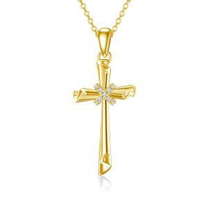 Sterling Silver Cross Necklace-0