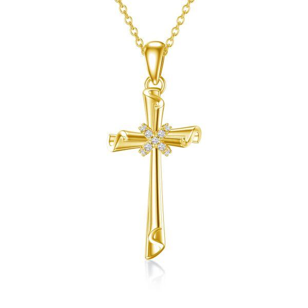 Sterling Silver Cross Necklace-0