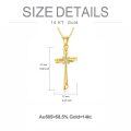 wholesale 14K Gold Diamond Cross Pendant Necklace for Women-0-3