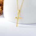 wholesale 14K Gold Diamond Cross Pendant Necklace for Women-0-4
