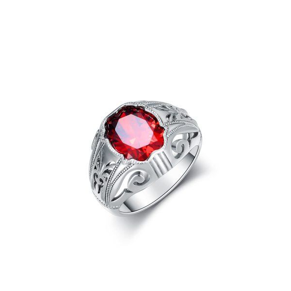 Sterling Silver Hollow Pattern Ring -0