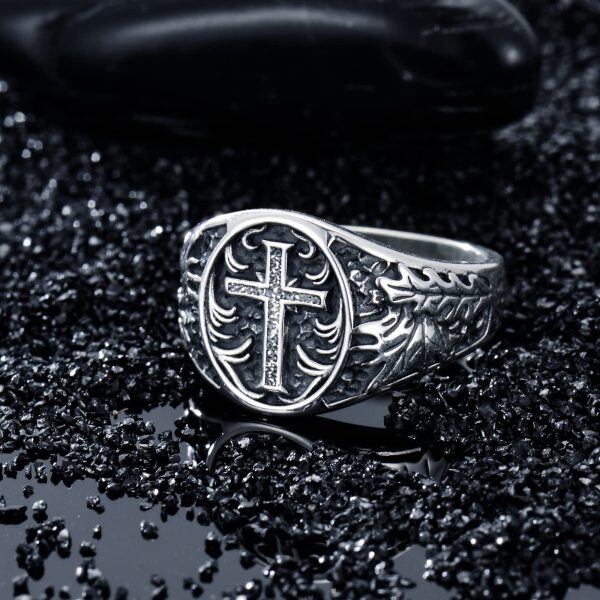 Sterling Silver Cross Ring -1