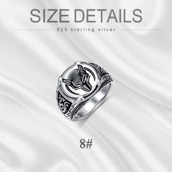 Sterling Silver Wolf Ring -4