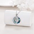 wholesale  Sterling Silver Blue Crystal Moon Star Initial Pendant Necklace Gift -0-2