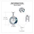 wholesale  Sterling Silver Blue Crystal Moon Star Initial Pendant Necklace Gift -0-4