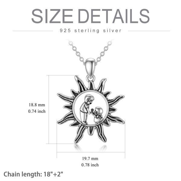 925 Sterling Silver Father Daughter Necklace-2