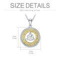 wholesale 925 Sterling Silver 925 Gold Plated CZ Round Celtic Knot Pendant Necklace for Women-0-2
