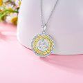 wholesale 925 Sterling Silver 925 Gold Plated CZ Round Celtic Knot Pendant Necklace for Women-0-3