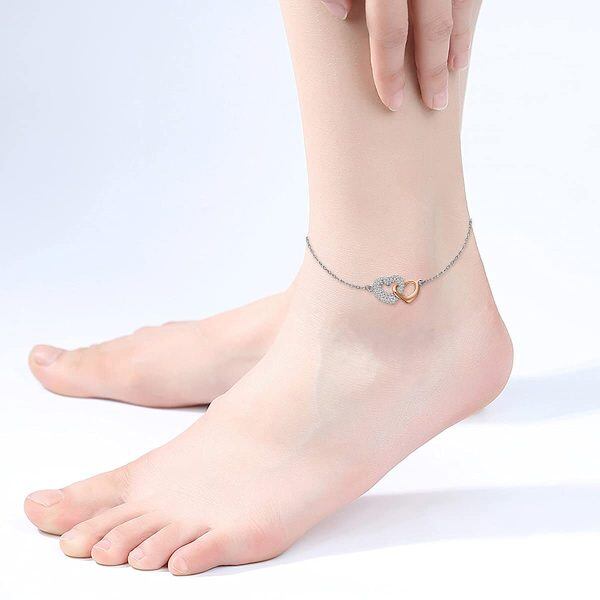 Sterling Silver Adjustable Foot Ankle Bracelets -3