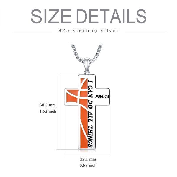 925 Sterling Silver Sport Cross Necklace-5