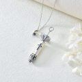 wholesale 925 Sterling Silver Bullet-Shaped Cross Pendant Cremation Urn Keepsake Necklace with Funnel and Fill Tool for Dogs Cats Ashes Memorials-0-2