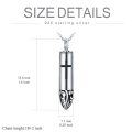 wholesale 925 Sterling Silver Bullet-Shaped Cross Pendant Cremation Urn Keepsake Necklace with Funnel and Fill Tool for Dogs Cats Ashes Memorials-0-3