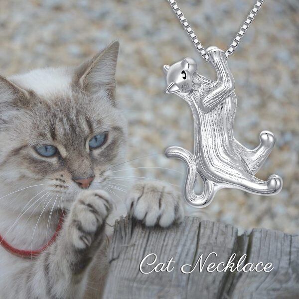 Sterling Silver Cat Necklace -1