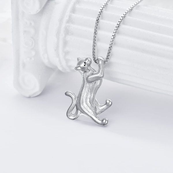 Sterling Silver Cat Necklace -3