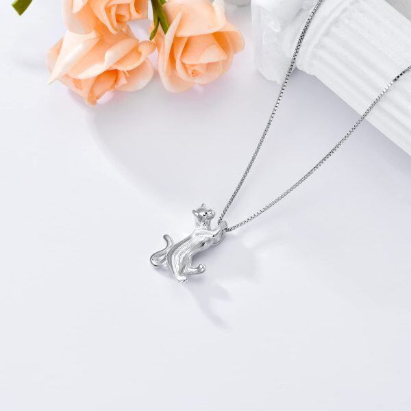 Sterling Silver Cat Necklace -4