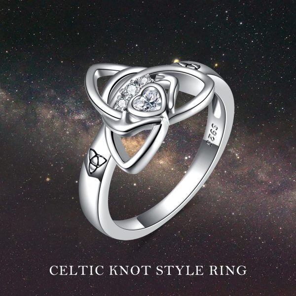 Sterling Silver Celtic Trinity Knot Band Ring -1