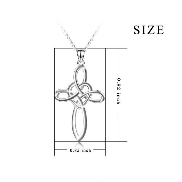 Sterling Silver Celtic Knot Cross Necklace-2