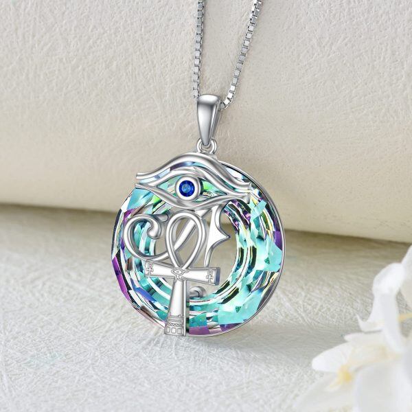 Sterling Silver Eye of Horus Necklace-3