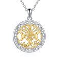 wholesale 925 Sterling Silver Celtic Knot Triple Moon Goddess Pendant Necklace for Women-0-0