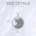 wholesale 925 Sterling Silver Purple Crystal Floral Pendant Necklace for Women Anniversary Gift-0-1
