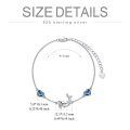 wholesale 925 Sterling Silver Dolphin & Heart Charm Ankle Anklet with Blue Crystals for Women-0-5