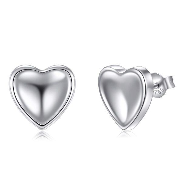 925 Sterling Silver Love Heart Stud Earrings for Women-6