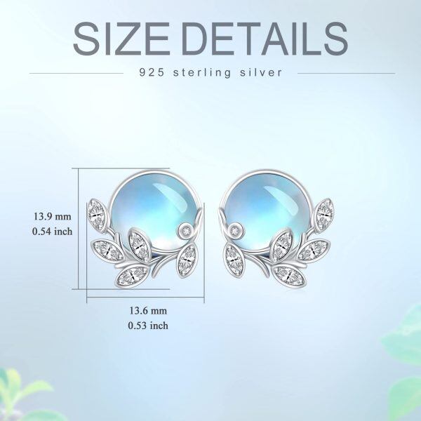 Sterling Silver Synthetic Turquoise Stud Earrings-2