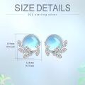 wholesale 925 Sterling Silver Blue Moonstone Leaves Stud Earrings for Women-0-2