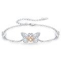 wholesale 925 Sterling Silver Heart Butterfly Charm Bracelet for Women - Wholesale Jewelry Accessories-0-0