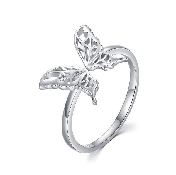 Sterling Silver Butterfly Rings-0