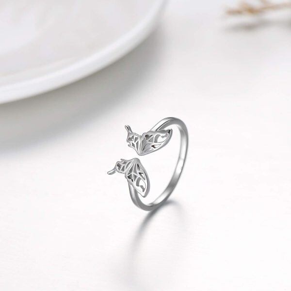 Sterling Silver Butterfly Rings-1