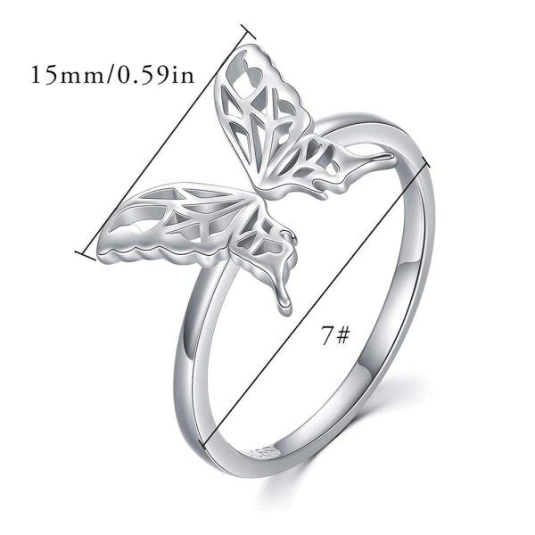 Sterling Silver Butterfly Rings-5